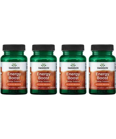 Swanson Energy Boost - Designed Release 60 Veg Caps 4 Pack