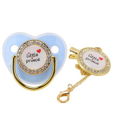 Royal Blue Rhinestone Baby Pacifier - Night Lock BPA-Free Silicone Soft Feel Dust Protection | Perfect Newborn Gift - Buy Online on GoSupps.com