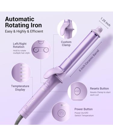Rotating Curling Iron | Automatic Hair Curler 1.25 Inch Barrel | Dual Voltage | Long Lasting | 2024 Newest Model for All Hair Types - Buy Online on GoSupps.com