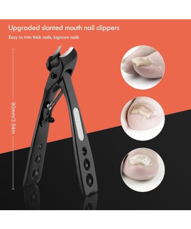 Bezox Nail Clipper - Sloping Nose Design for Ingrown & Thick Nails | Premium Stainless Steel Fingernail Scissors for Men & Women - Black - Buy Online on GoSupps.com