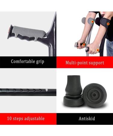 Forearm Crutches Adjustable Forearm Crutches - Lightweight Bracelet Crutch - Adjustable and Comfortable Wrist Handle for Men/Women with Comfortable Grip blackwalking Stick Lightweight Arm Cru Journey - Buy Online on GoSupps.com