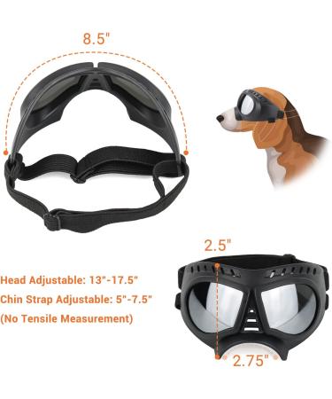 Petleso Dog Goggles Medium Breed - UV Protection Sunglasses for Medium Dogs - Silver Lens - Buy Online on GoSupps.com
