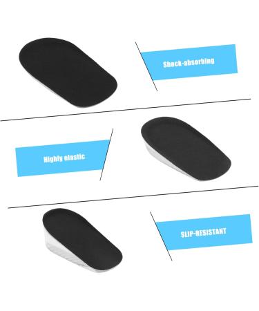 FOMIYES Height Increasing Insoles - Shock-Absorbing Heel Lift Pads for Extra Height | 3 Pairs Black 12x6.5CM - Buy Online on GoSupps.com