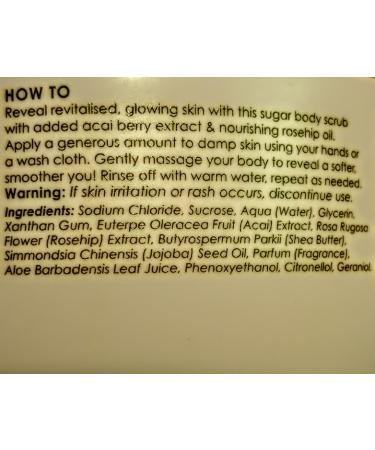 CIROA Acai Berry & Rosehip Oil Sugar Body Scrub - Refresh & Revitalize Superfood Body Care 21.2 oz - Buy Online on GoSupps.com