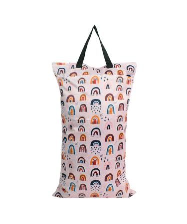 MHwan Wet Bag 40x70cm Waterproof Large Double Zipper Wet Swimsuit Bag Reusable Wet Bags for Babies Suitable for Baby Diaper Gym Beach Pool Wet Bag (Pink) 40x70cm Pink 1