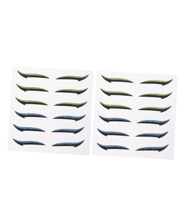 BIUDECO 12 Pairs Glitter Eyeliner Double Eyelid Tape Eyeliner Stickers Eye Makeup Stickers Reusable Eyeliner Sticker Self-adhesive Eyeliner Sticker Eyes Double Eyelid Sticker Applique Miss