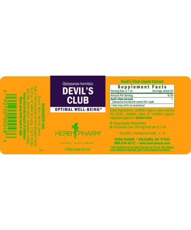 Herb Pharm Devil's Club Liquid Extract - 1 Ounce 1 Fl Oz (Pack of 1) - Buy Online on GoSupps.com