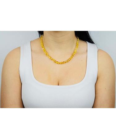 Baltic Proud Adult Amber Necklace - Natural Pain Relief for Migraines, Sinus, Arthritis - Raw Honey Color (18 Inches) - Buy Online on GoSupps.com