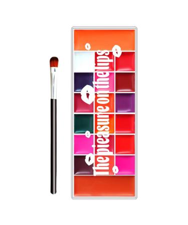 Matte Lip Gloss 20 Shades of Shiny Lip Balms | Velvety Matte Eyeshadow in Shades Smudge-Proof - Waterproof Blush for Wedding and Stage Events