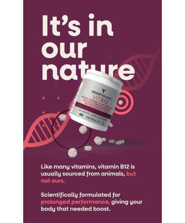 Vegetology Vitamin B12 Sublingual 100mcg Tablets | 60-Day Supply | Vegan & Cruelty-Free | Energy & Brain Function Support - Buy Online on GoSupps.com