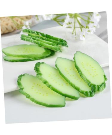 Abaodam 5pcs Simulation Cucumber Slice Photo Ornament Showcase Prop Simulation Cucumber Models Food Toy - Buy Online on GoSupps.com