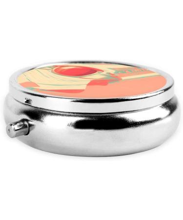 Retro Abstract Shades Round Pill Box - 3 Compartment Portable Travel Organizer for Easy Medication Management - Buy Online on GoSupps.com