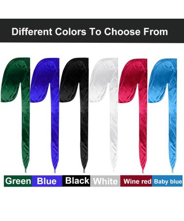 ASKNOTO 6-Piece Silky Durag Headwraps Pack for Men and Women - Long Tail, Wide Straps - 6 Colors - Buy Online on GoSupps.com