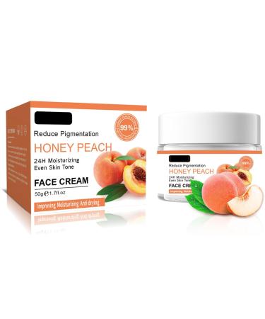 Peach Moisturiser Face Women - Anti Wrinkle Face Cream - Peach Dark Spot Remover for Face - Moisture Hydrate Smooth Tender Even Out Skin Tone - Reduce Pigmentation Dryness Firm Lift Improve Elasticity