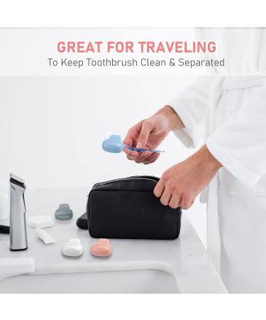 Toothbrush Covers Family Pack - Travel Caps for Electronic & Manual Toothbrushes | 4-Color Protector for Adults & Kids - Buy Online on GoSupps.com