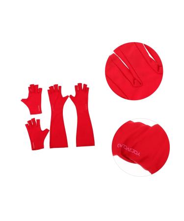 FRCOLOR 2 Pairs Nail Gloves Sunblock Fingerless Gloves Gel Nail Lamp Gloves Nail Lamp Protection Gloves Anti Uv Glove Anti Glove Driving Gloves Nail Gel Hand Guard Dedicated Mj03 Polyester 25X9X0.4CM - Buy Online on GoSupps.com