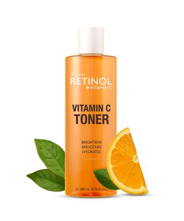LIVAURA Retinol + Vitamin C Face Toner for Brightening & Anti-Aging Hydrating Toner to Reduce Fine Lines & Dark Spots Suitable for All Skin Types 200 mL