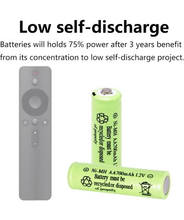 1.2V 700mAh NiMH Rechargeable AA Batteries - 12 Pack for Outdoor Solar Lights Garden String Lights & Pathway Lights | Eco-Friendly Power Solution - Buy Online on GoSupps.com