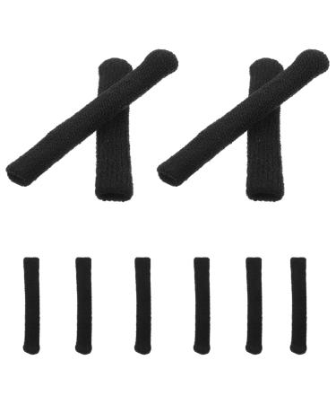 Bestonzon 10 pieces of glasses ear handles glasses arm covers made of soft nylon glasses ear pads glasses pads slipproof ironing pads for glasses sunglasses black