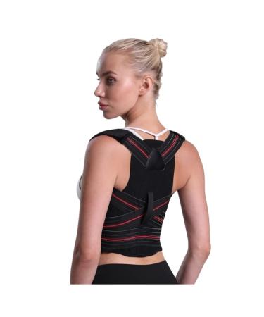 Waist Trainer Adjustable Posture Corrector Back Support Invisible Shoulder Back Brace Lumbar Spine Waist Cincher(X-Large) X-Large Black