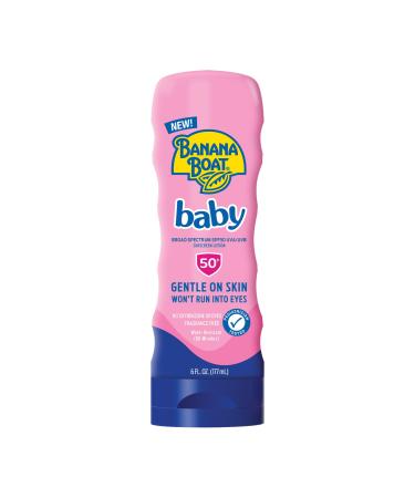 Banana Boat Baby Sunscreen SPF 50 6Fl Oz | SPF 50 Sunscreen for Babies and Toddlers Beach Essentials Baby Sunblock 6Fl Oz 6 Fl Oz (Pack of 1)