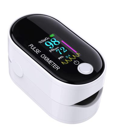 Pulse Oximeter Fingertip FACEIL Digital Blood Oxygen Saturation Monitor for Fast Spo2 Level Reading Heart Rate and Perfusion Index with LED Display Pulse Oximeter (Lanyard and Batteries Included) Black