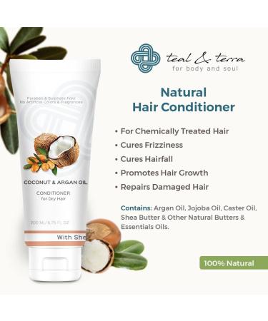 Teal & Terra Argan Jojoba & Coconut Oil Hair Conditioner with Shea Butter - Nourishing & Hydrating Formula for All Hair Types - International Shipping Available - Buy Online on GoSupps.com