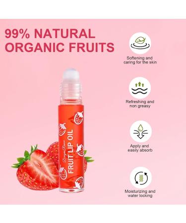  Elitecran Set of 4 glossy lip rolls fruit-flavored lip gloss long-lasting moisturizing clear oil liquid lipstick glitter long-lasting lip balm - Buy Online on GoSupps.com