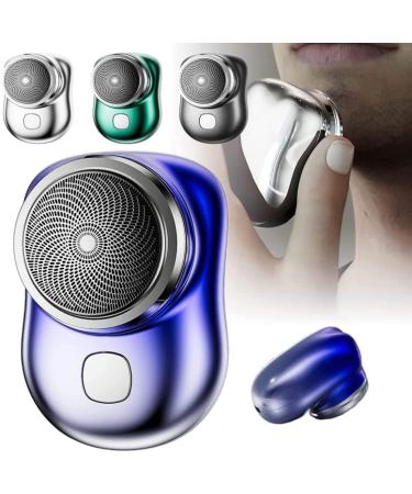 2023 New Mini Shaver Portable Electric Shaver, Pocket Portable Electric Shave, USB Mini Shaver Electric Razor for Men, Rechargeable Travel Razors for Shaving Face, Wet and Dry Blue