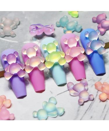 Glow in the Dark Gummy Bear Nail Charms - 60 Pcs | Cute 3D Nail Art Supplies for Acrylic Nails | Kawaii Nail Gems and Rhinestones for Nail Decor - Buy Online on GoSupps.com