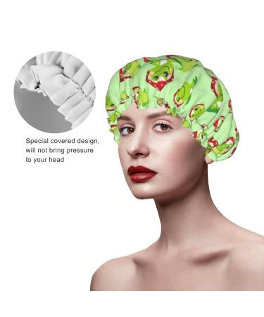 Green Frog Waterproof Luxury Shower Cap for Women - Reusable & Fashionable | Suitable for Long, Short, Curly Hair - Color 8 - Buy Online on GoSupps.com