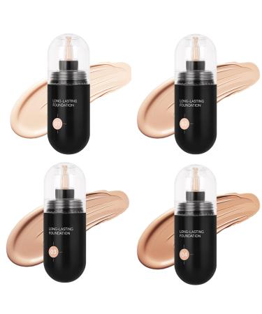 Natural Look Foundation Moisturizing Makeup Base Oil Control Concealer Long Lasting Smooth Finish Moisturizing Lightweight Formula 30ml for Girls Sports Dancing Daily Events