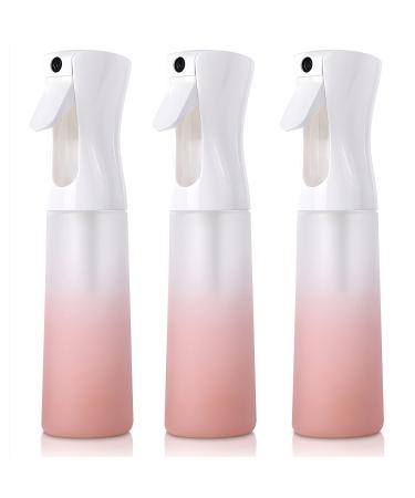 Continuous Mist Spray Bottle for Hair, 10 OZ Hair Spray Water Bottle Fine Mister Spray Bottles for Cleaning Solutions, Hair Plant Mister Sprayer Bottles Pack of 3 Pink