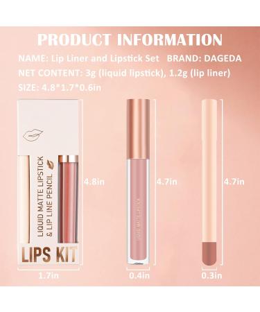 Prreal 2Pcs Lip Liner and Lipstick Set - Nude Velvety Matte Liquid Lipstick + Matching Liner | Waterproof, Long-Lasting Makeup Kit | Gift Set - 24hr Original Matte Lipstick (09) - Buy Online on GoSupps.com