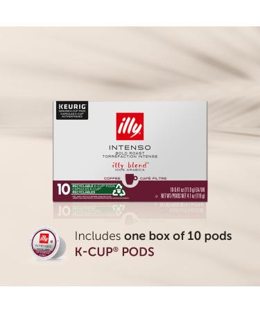Illy Coffee K Cups - Coffee Pods For Keurig Coffee Maker Intenso Dark Roast Notes of Cocoa & Dried Fruit - Bold Flavorful & Full-Bodied Flavor of Pods Coffee - No Preservatives 10 Count Intenso Bold Roast 10 count (Pack of 1) - Buy Online on GoSupps.com
