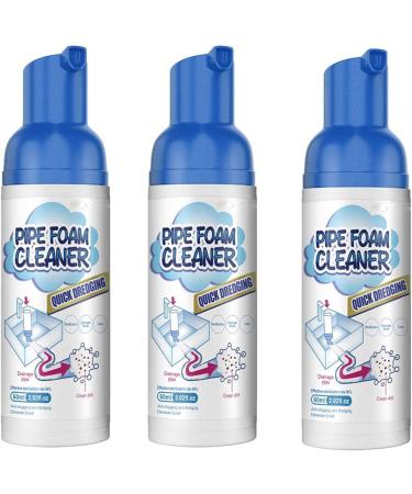 Drain Pipe Foam Cleaner Pipe Dredge Deodorant Clog Remover Foam Pipe Cleaner Drain Foam Cleaner Liquid Hair Drain Clog Remover & Cleaner For Toilets Sinks Tubs (3PC)