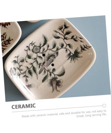 Amosfun 4pcs Ceramic Hand-painted Soap Dish Ceramic Soap Dish Soap Holder Soap Stand Flower Soap Dish Bathroom Soap Dish Soap Dishes for Bathroom European Style Soap Box Container Ceramics - Buy Online on GoSupps.com