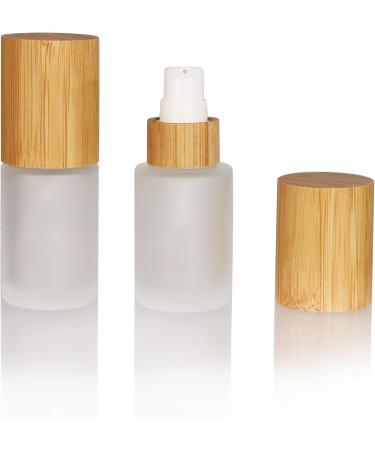 Shop Cosidea 6-Piece Set: Empty Frosted Glass Bottles with Bamboo Lids & Lotion Pump Dispensers - Refillable Cosmetic Containers for Travel & Home - Buy Online on GoSupps.com
