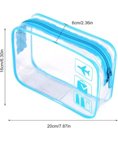 TSA Approved Clear Travel Toiletry Bags - 2pc Quart Size Set for Airport Security - Blue - Buy Online on GoSupps.com