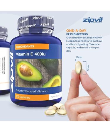 Vitamin E 400iu Supplement 200 Softgel Capsules - Powerful Antioxidant for Immune Support | 6 Month Supply - Buy Online on GoSupps.com