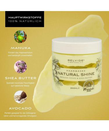Belvide Natur Haarmask with Manuka Honey & Avocado Oil - Silicone & Paraben-Free Hair Treatment for Normal & Dry Hair - Buy Online on GoSupps.com