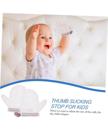 Beaupretty Anti-Eating Gloves for Newborns - Thumb Sucking & Nail Biting Protection | Premium White Nylon for Babies - Buy Online on GoSupps.com