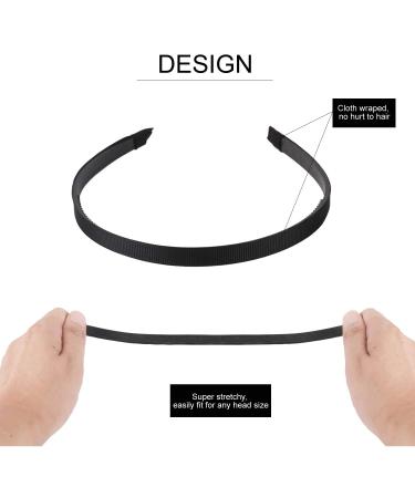 Lawie 20 Pack Women's Plain Fabric Covered Thin Black Headband Set - Elastic Hair Hoop Holder DIY Accessories - Buy Online on GoSupps.com