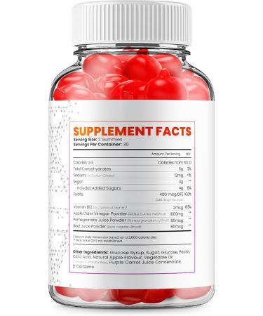 AnatomyOne ACV Gummies with B12 & Beet Root Juice - 60 Count Dietary Supplement for Men & Women - Buy Online on GoSupps.com