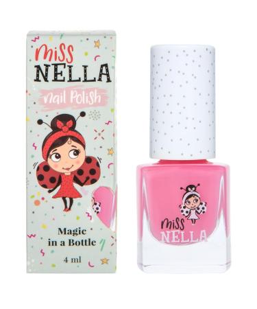 Miss Nella PINK A BOO Safe Special bold pink Nail Polish for Kids Non-Toxic & Odor Free Formula for Children and Toddlers Natural Water Based for Easy Peel Off
