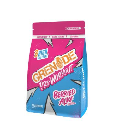 Grenade High Caffeine Pre Workout Powder with Natural Caffeine Citrulline Beta Alanine Tyrosine & Betaine (20 Servings) - Berried Alive 330 g (Pack of 1)