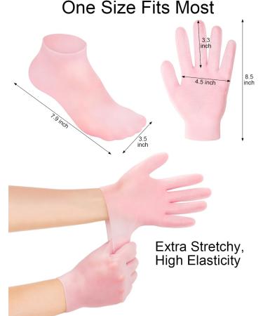 BLATOWN 2 Pairs Silicone Moisturizing Glove Socks Set Anti Slip Soft Spa Gel Socks Softening Feet Dry Cracked Skin Women Spa Pedicure Socks for Foot Hand Softening Foot Care After Pedicure (Pink) - Buy Online on GoSupps.com