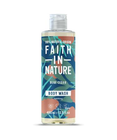 Faith In Nature Natural Blue Cedar Body Wash Uplifting Vegan and Cruelty Free No SLS or Parabens 400 ml Blue Cedar 400 ml (Pack of 1)