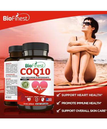 CoQ10 Coenzyme Q10 100mg Supplement - Fast Absorption Antioxidant for Heart Health & Energy - 120 Capsules - Immune Support - Buy Online on GoSupps.com