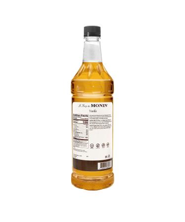 Monin Vanilla Syrup 1L - Ideal for Coffee, Shakes, Cocktails - Gluten-Free, Non-GMO - Buy Online on GoSupps.com